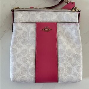 Coach Pink and White Crossbody Bag